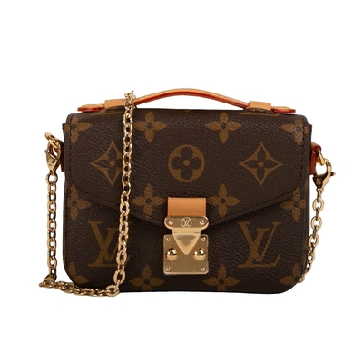 حقيبة صغيرة بتصميم مونوغرام حقيبة كروس مايكرو ميتيس LV بني