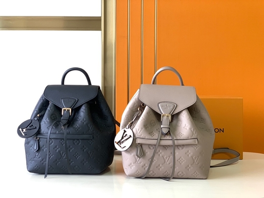 LV Designer Brand Backpack لويس فيتون Monogram Montsouris Backpack Pink Black