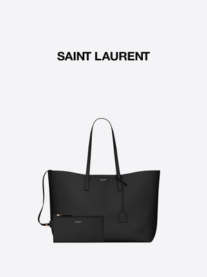 1.4 رطل جلدية محكم تحمل علامة تجارية حقيبة يد سوداء YSL جلد العجل حقيبة الشرق والغرب