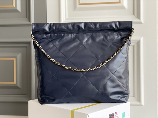 22S Calfskin Navy Chanel 22 &quot;Trash Bag&quot; حقيبة يد صغيرة ODM