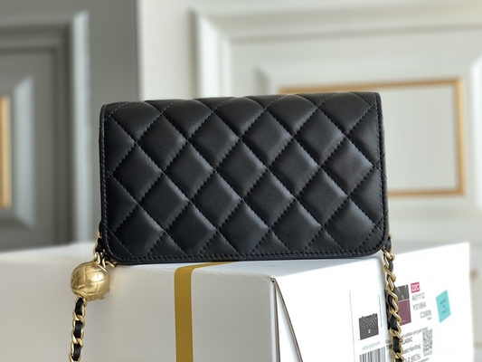سوداء صغيرة Coco Chanel WOC Clutch Handbags Wallet على سلسلة CF20