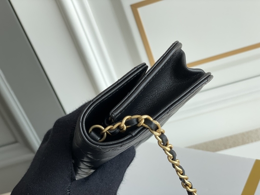 سوداء صغيرة Coco Chanel WOC Clutch Handbags Wallet على سلسلة CF20