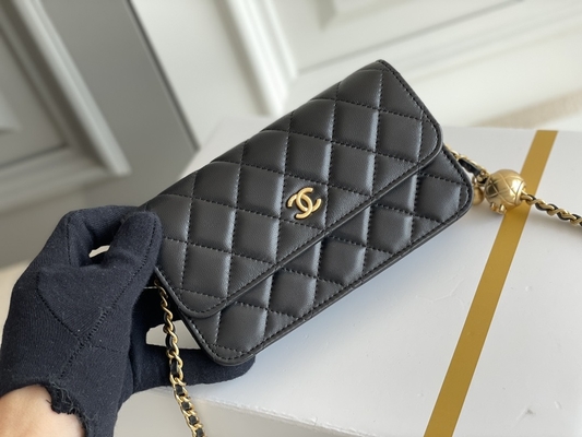 سوداء صغيرة Coco Chanel WOC Clutch Handbags Wallet على سلسلة CF20