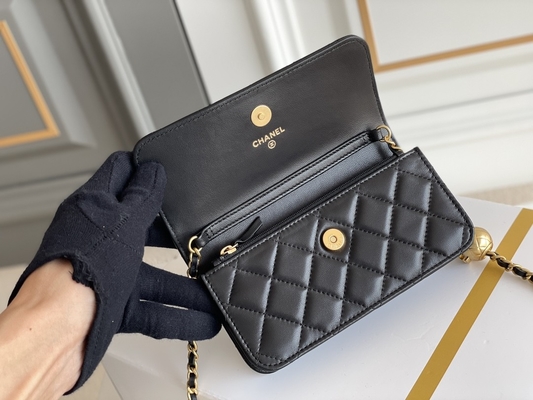 سوداء صغيرة Coco Chanel WOC Clutch Handbags Wallet على سلسلة CF20
