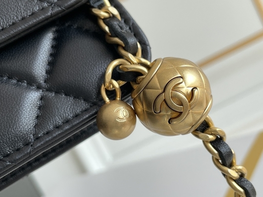 سوداء صغيرة Coco Chanel WOC Clutch Handbags Wallet على سلسلة CF20
