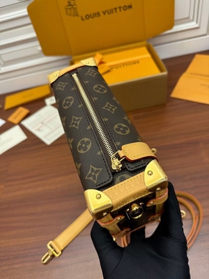 حقيبة حقيبة لويس فويتون LV من القماش البني طويل النظر