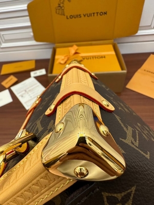 حقيبة حقيبة لويس فويتون LV من القماش البني طويل النظر