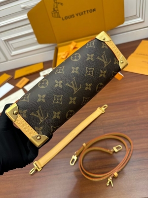 حقيبة حقيبة لويس فويتون LV من القماش البني طويل النظر