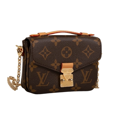 حقيبة صغيرة بتصميم مونوغرام حقيبة كروس مايكرو ميتيس LV بني