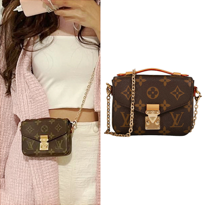 حقيبة صغيرة بتصميم مونوغرام حقيبة كروس مايكرو ميتيس LV بني