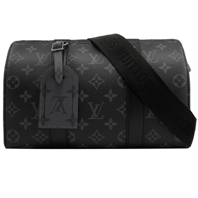 حقيبة كلاسيك مونوغرام Eclipse LV CITY KEEPALL حقيبة من قماش الجاكار وحقيبة كروس بودي من بوسطن