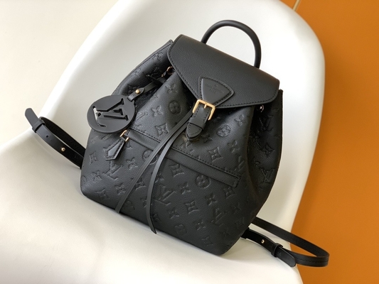 LV Designer Brand Backpack لويس فيتون Monogram Montsouris Backpack Pink Black