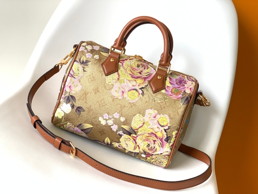 Metallic Monogram Garden New Speedy BandoulièRe 25 M21317 Gold Hardware