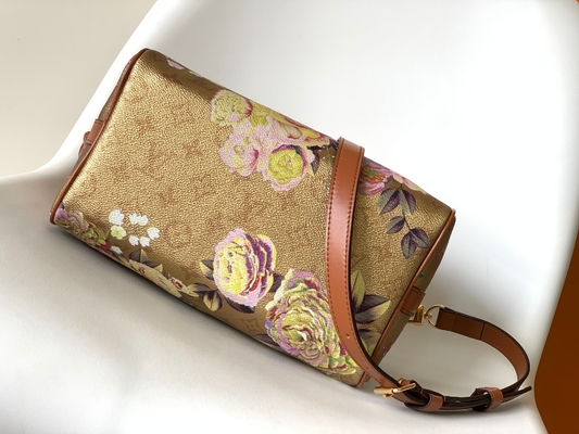 Metallic Monogram Garden New Speedy BandoulièRe 25 M21317 Gold Hardware