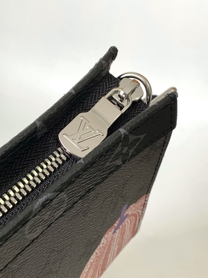 LV X YK Mini Designer Purses لويس فيتون Pochette Voyage Pumpkin Print Gaston Wearable Wallet
