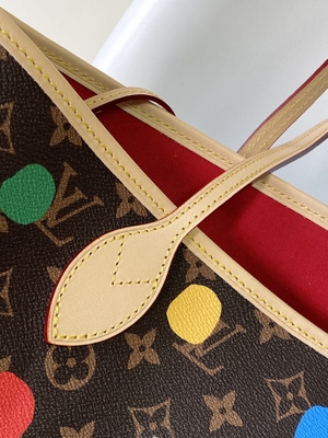 أسود LV X Yayoi Kusama لويس فيتون Neverfull MM Monogram Bag Multicolor