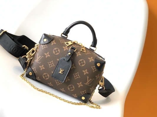 حقائب لويس فويتون ذات العلامات التجارية المخصصة Petite Malle Souple Empreinte Monogram Brown Black