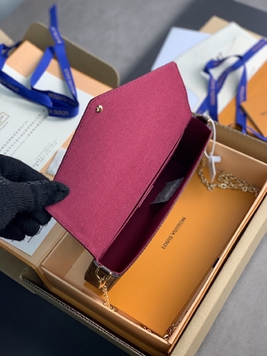 حقيبة صغيرة LV Felicie Pochette مونوغرام محفظة فوشيا بطانة