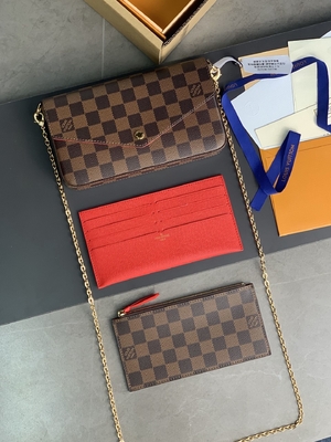 حقيبة صغيرة LV Felicie Pochette مونوغرام محفظة فوشيا بطانة