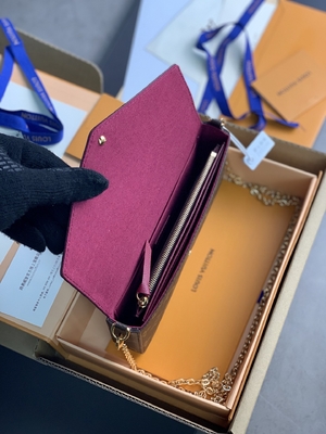 حقيبة صغيرة LV Felicie Pochette مونوغرام محفظة فوشيا بطانة