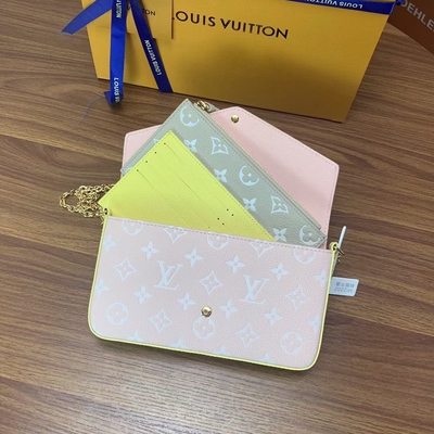 حقيبة بيضاء من Pochette Felicie LV Spring In The City Monogram Empreinte