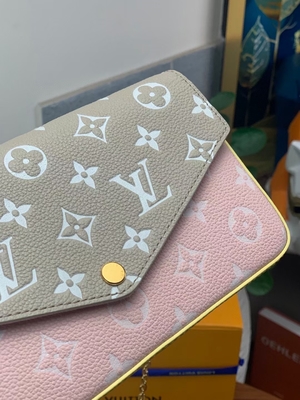 حقيبة بيضاء من Pochette Felicie LV Spring In The City Monogram Empreinte