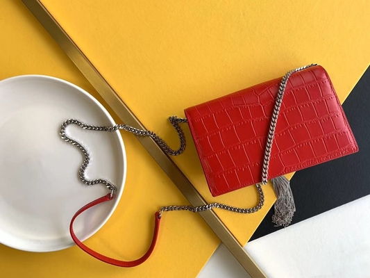 متوسطة كيت شرابة الأحمر YSL سان لوران ووك سحاب إغلاق