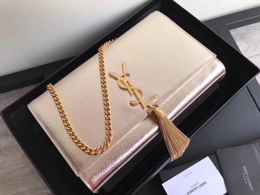 حقيبة قابلة للتعديل من البوليستر Saint Laurent YSL Woc مع إغلاق بسحاب فضي