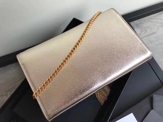 حقيبة قابلة للتعديل من البوليستر Saint Laurent YSL Woc مع إغلاق بسحاب فضي