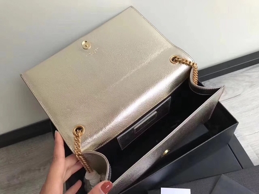 حقيبة قابلة للتعديل من البوليستر Saint Laurent YSL Woc مع إغلاق بسحاب فضي