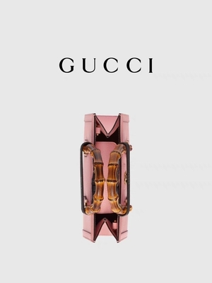 وردي جلد GG Gucci Diana Bamboo Bag Handbag OEM