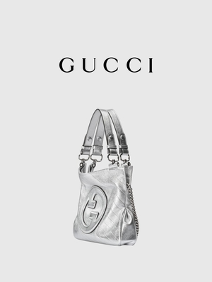 حقيبة يد صغيرة Gucci Blondie حقيبة يد نسائية فاخرة باللون الأبيض الفضي