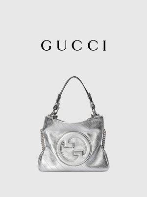 حقيبة يد صغيرة Gucci Blondie حقيبة يد نسائية فاخرة باللون الأبيض الفضي