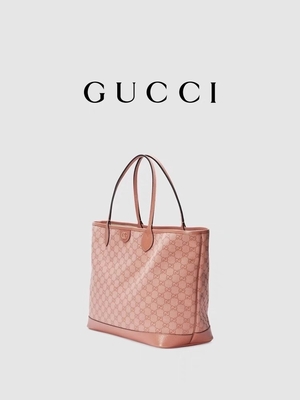 حقيبة كتف Gucci Ophidia GG من القماش الوردي لسفر الأعمال