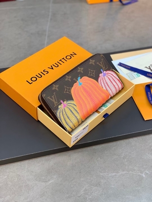 للجنسين Canvas LV Sarah Monogram Wallet Damier Collaboration Leather