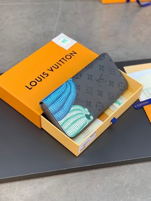 للجنسين Canvas LV Sarah Monogram Wallet Damier Collaboration Leather