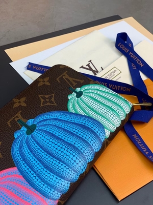 للجنسين Canvas LV Sarah Monogram Wallet Damier Collaboration Leather