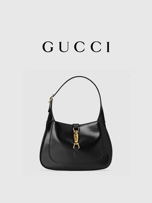 حقيبة جاكي 1961 من الجلد الأسود من Gucci Time Honored Classic Golden Accessories