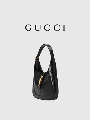 حقيبة جاكي 1961 من الجلد الأسود من Gucci Time Honored Classic Golden Accessories