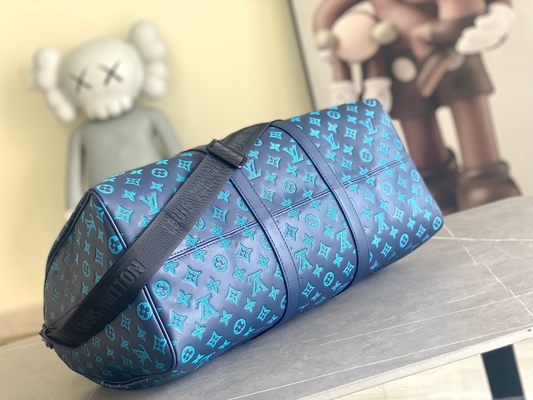 حقيبة رجالي كبيرة تحمل علامة Keepall BANDOULIÈRE 50 حقيبة زرقاء من بوسطن