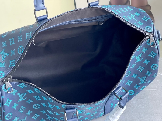 حقيبة رجالي كبيرة تحمل علامة Keepall BANDOULIÈRE 50 حقيبة زرقاء من بوسطن