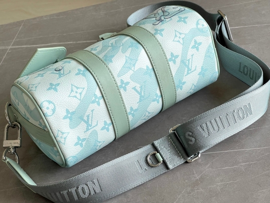 حقيبة مونوغرام بيزنس LV Designer Keepall BandoulièRe 50 حقيبة سفر زرقاء