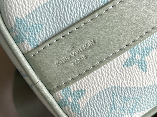 حقيبة مونوغرام بيزنس LV Designer Keepall BandoulièRe 50 حقيبة سفر زرقاء