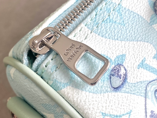 حقيبة مونوغرام بيزنس LV Designer Keepall BandoulièRe 50 حقيبة سفر زرقاء