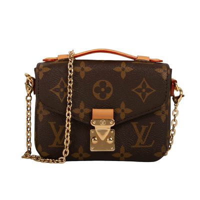 حقيبة صغيرة بتصميم مونوغرام حقيبة كروس مايكرو ميتيس LV بني